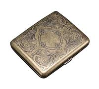 Lorxilar Cigarette Case Retro Metal Cigarettes Case Holder Double Sided Spring Clip Open Pocket Holder 20 Capacity,One Size,B