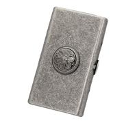 Lorxilar Cigarette Case Slim Hold 20 Cigarette Vintage Copper Cigarette Case Portable Smoking Box Cigarette Case,One Size,Silver