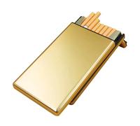 Lorxilar Cigarette Case Slim Minimalist Cigarette Case Holder Lightweight Portable Cigarette Case for Men Women,One Size,Gold