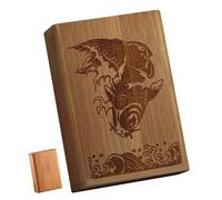 Lorxilar Cigarette Case with Magnetic Cover for 20 Cigarettes Wooden Cigarette Box Pocket Carrying,One Size,R