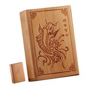 Lorxilar Cigarette Case with Magnetic Cover for 20 Cigarettes Wooden Cigarette Box Pocket Carrying,One Size,V