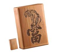 Lorxilar Cigarette Case Wooden Cigarette Box Holder Wood Storage Box Organizer with Lid for 20 Cigarettes,One Size,Brown