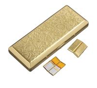 Lorxilar Gold Copper Cigarette Case for 14 Slim Cigarettes, One Size