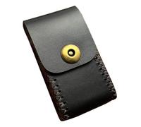 Lorxilar Leather Cigarette Case Portable for Hold 10 Cigarettes, One-Hand Operate Cigarette Box for Men Women,One Size,Black