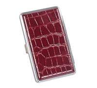 Lorxilar Leather Cigarette Cases Cigarette Box Double Sided Flip Open Pocket Cigarette Box for 20 Cigarettes,L,A