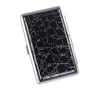 Lorxilar Leather Cigarette Cases Cigarette Box Double Sided Flip Open Pocket Cigarette Box for 20 Cigarettes,L,Black