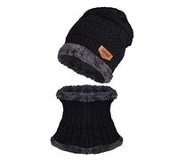 LORYLOLY Hat & Scarf Winter Set for 4-13 Years Boys Old & Girls, Warm Thick Fashion, Thermal Fleece Lining Hat Scarf for Kids, for Cold Weather Ski Snowboard Snowball