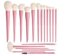 LORYP Makeup Brushes Set Labeled 18 Piece Face and Eye Brush Set Ultra soft hair Foundation, Concealer, Blush, Contour, Blending, Eyeshadow Pink Brush kit