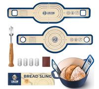 Lorzon Silicone Bread Sling with Bread Lame, Thick Sourdough Baking Sling 2-Pack Round & Oval, Silicone Bread Baking Mat with Long Handles for Dutch Oven and Dough Transfer