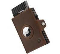 LORZOR® Airtag Wallet, Slim Wallet with Coin Compartment, Men's Genuine Leather, RFID Blocker Wallet, Card Holder, Men's Space for 10 Cards, Wallet for Men, Mahogany brown, 9.8*7*2cm, Modern