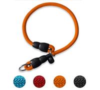 LOS ANDES Dog Slip Collar Choke Collar for Dog Training Nylon Rope Collar with Adjustable Stopper No Pull Round Martingale Dog Collar for Small Medium Large Dogs(Orange, Ideal for neck under 35cm)