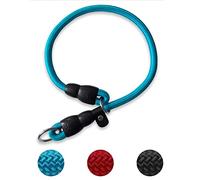 LOS ANDES Dog Slip Collar Choke Collar for Dog Training Nylon Rope Collar with Adjustable Stopper No Pull Round Martingale Dog Collar for Small Medium Large Dogs(Blue, Ideal for neck under 45cm)