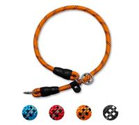 LOS ANDES Dog Slip Collar Reflective Choke Collar with Adjustable Stopper Nylon Rope Collars Martingale Collar Training Collar for Small, Medium and Large Dogs (Orange, Ideal for neck under 45cm)