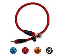 LOS ANDES Dog Slip Collar Reflective Choke Collar with Adjustable Stopper Nylon Rope Collars Martingale Collar Training Collar for Small, Medium and Large Dogs (Red, Ideal for neck under 45cm)