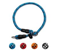 LOS ANDES Dog Slip Collar Reflective Choke Collar with Adjustable Stopper Nylon Rope Collars Martingale Collar Training Collar for Small, Medium and Large Dogs (Blue, Ideal for neck under 35cm)