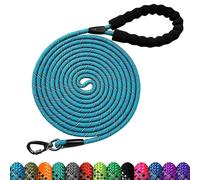 LOS ANDES Long Dog Lead - 15M Reflective Rope Dog Leash with Swivel Lockable Hook, Comfortable Padded Handle for Walking, Hunting, Camping, Backyard