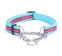 LOS ANDES Martingale Collar - Limited Chain, Soft Padded, Reflective, No Pull Training Collar for Dogs (M:Neck 35-55cm, Sky Blue)