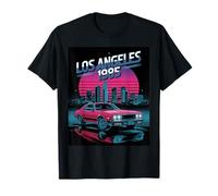 Los Angeles 1985 Retro City Skyline Muscle Car T-Shirt