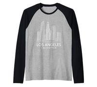 Los Angeles Architecture Skyline City Skyscrapers Buildings Raglan Baseball Tee