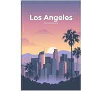 Los Angeles Art Print Vintage Travel Poster Retro Wall Art Canvas Poster Home Decor Room Decor Unframed 40x60cm