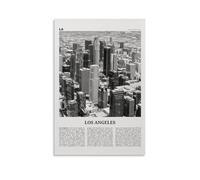 Los Angeles Black and White Downtown Poster Decorative Painting Canvas Wall Art Living Room Poster Bedroom Painting Wall Art Picture Print Modern Family Room Decor 12 x 18 Inches (30 x 45 cm)