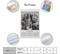 Los Angeles Black and White Downtown Poster Decorative Painting Canvas Wall Art Living Room Poster Bedroom Painting Wall Art Picture Print Modern Family Room Decor 08 x 12 inches (20 x 30 cm)