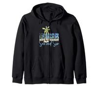 Los Angeles California Retro Sunset Beach Zip Hoodie