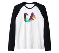 Los Angeles California Retro Vintage City Graphic LA Raglan Baseball Tee