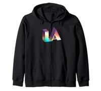 Los Angeles California Retro Vintage City Graphic LA Zip Hoodie