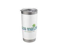 Los Angeles California Typographic Palm Tree Design Stainless Steel Insulated Tumbler