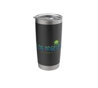 Los Angeles California Typographic Palm Tree Design Stainless Steel Insulated Tumbler