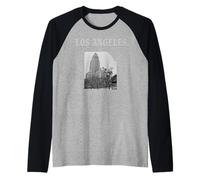 Los Angeles City Hall California Retro 323 DTLA Downtown LA Raglan Baseball Tee