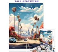 Los Angeles City Jigsaw Puzzle 1000 Piece for Teenagers Serene Peaceful Play Activity Peaceful Calm Stress Relief (38X26cm)