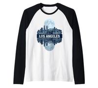 Los Angeles City Skyline Hollywood Raglan Baseball Tee