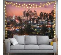 Los Angeles City Skyline Tapestry 60" X 40" Downtown Landscape Wall Hanging Party Decorations Home Decor For Bedroom Living Room Dorm (150 X 100cm)
