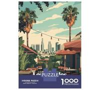 Los Angeles Cityscape 1000 Piece Jigsaw Puzzle, Historic Square Architecture, Weekend Hobby, Matte Printed Jigsaw, Family Night Game for Families, 52x38cm/1000pcs