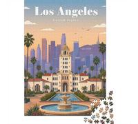 Los Angeles Cityscape with Hollywood Sign Jigsaw Puzzle, 1000 Piece