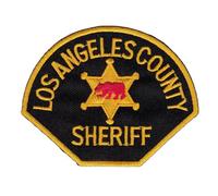 Los Angeles County Sheriff Badge Patch for Iron-On or Sew On Clothes Embroidered Iron-On Patch Applique USA Carnival Costume Patch Size 10 x 8 cm
