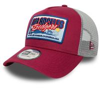 NEW ERA LA DODGERS TRUCKER CAP. PATCH DARK RED ADJUSTABLE SNAPBACK MESH HAT S25