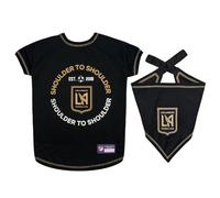 Los Angeles FC Dog T-Shirt & Tie Bandana Set, Size Medium