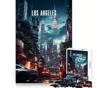 Los Angeles Future 1000 Piece Jigsaws for Teenagers Puzzle DIY Fun Bright Hue Pattern Build Wall Accent (38x26cm)