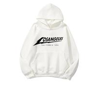 Los Angeles Hoodies for Women Y2K Graphic Pullover Outfits College Cool Trendy Casual Loose Fit Letter with Hood Sweatshirts Soft Vintage Thin Personalized Anime Gothic Preppy Plain White