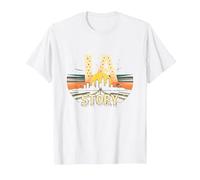 Los Angeles LA Story Starry Skyline Cityscape T-Shirt, Men, White, 3XL