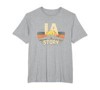 Los Angeles LA Story Starry Skyline Cityscape T-Shirt, Men's Big and Tall, Heather Grey, 2X Tall