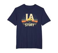 Los Angeles LA Story Starry Skyline Cityscape T-Shirt, Men's Big and Tall, Navy, 2X Tall