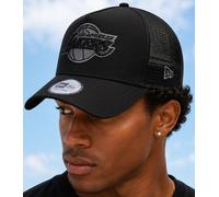 Los Angeles Lakers Black Trucker Cap New Era NBA Team A-Frame Mesh Back Cap