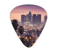 Los Angeles Palm Trees 12 Pack Guitar Plectrums With Storage Case, 0.46/0.71/0.96mm, Including Thin, Medium Thick Guitar Plectrums For Electric Guitars Bass Ukulele