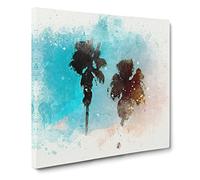 Los Angeles Palm Trees Canvas Print | Gallery Wrapped 30mm Frame Wall Art | 14x14 inches | Ready to Hang | Modern Floral Picture | Living Room Bedroom Lounge Office