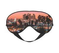 Los Angeles Palm Trees Double Sided Sleep Mask, Adjustable Blackout, Silk-Like Eye Mask for Sleeping,Travel, Soft, Breathable, Lightweight Comfortable Blindfold