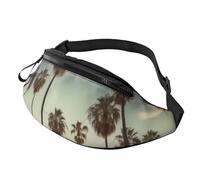 Los Angeles Palm Trees Fanny Pack for Men Women Fashion Running Waist Packs Waterproof Crossbody Bags Everywhere Belt Bag with Adjustable Strap Sports Hip Pack for Travel Wallet